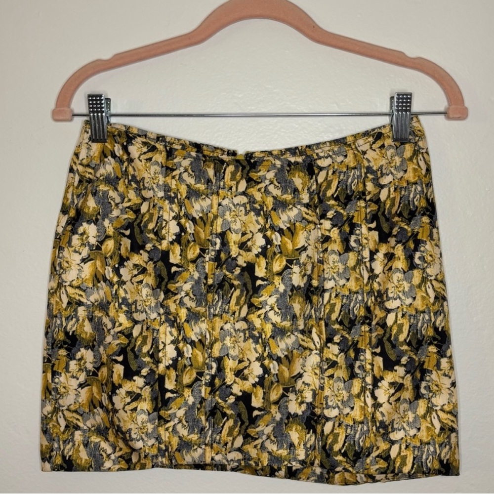 Lioness Floral Patterned Skirt - Black and Yellow